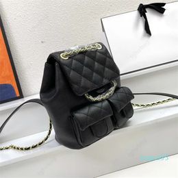 leather designer bags Mini fashion backpack hobo vintage small school bag Women chain handbag Quality children schoolbag