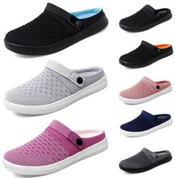 2024 Mesh Slippers Cushion Slip-On summer Women Breathable GAI Walking Shoes Dark purple black pink grey purple Platform Slippers Wedge Female Sneaker SD785