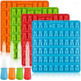 Baking Moulds 53 Cavity Bear Silicone Chocolate Mould 3D Fondant Gummy Candy Maker Kitchen Cake Decor Tool Ice Tray Jelly K573