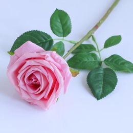 Decorative Flowers 5PCS Real Touch Rose Artificial Flower Moisturizing Flores For Valentine's Gift Wedding Party Decoration Supplies Props