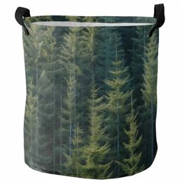 Laundry Bags Wallpaper Forest Tree Autumn Foldable Dirty Basket Kid's Toy Organizer Waterproof Storage Baskets