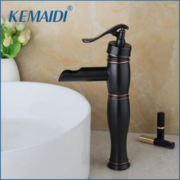 Bathroom Sink Faucets KEMAIDI Arrival Wholesale&Retail Faucet Deck Mounted Bamboo Shape Basin ORB Black Mixer Tap