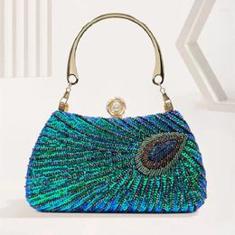 Evening Bags Vintage Peacock Style Women Sequin Clutch Bag Shoulder For Banquet Wedding Party Day Clutches Purse Handbag B543