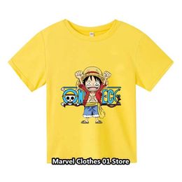 T-shirts New One Pieces Tshirt Kids Fans Gift Clothing Girls Tshirt Baby Boys Luffy T-shirt Summer Short Sleeve Cotton Casual Anime Top T240509