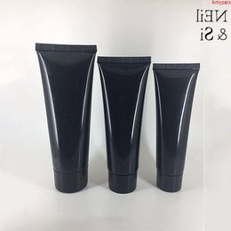 50ml 80ml 100ml Black Plastic Squeeze Bottle Refillable Cosmetic Facial Cleanser Cream Tube Empty Shampoo Lotion Soft Bottlesbest qualt Ctml