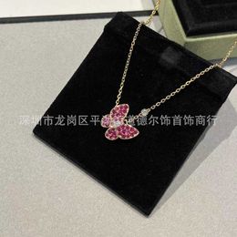 Designer Necklace Vanca Luxury Gold Chain v Gold High Quality Pink Diamond Butterfly Necklace Popular Style Collar Chain Sweet