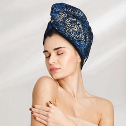 Towel Microfiber Girl Bathroom Drying Absorbent Hair Gold Nebula Constellations And Star Magic Shower Cap Turban Head Wrap