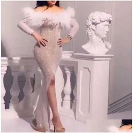 Urban Sexy Dresses Luxury Evening Sliver Shiny Prom Mermaid Ladies Long Gown Party Wear Gowns Vestidos Drop Delivery Apparel Womens Cl Dhxk2