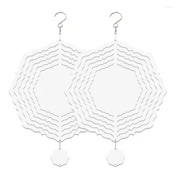 Decorative Figurines 2 Piece Sublimation Wind Spinner Blank Blanks Hanging Ornament For Yard Garden Decoration