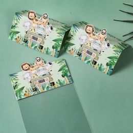 Gift Wrap Jungle Animal Treat Bag Topper DIY Candy Bags Theme Party Baby Shower Birthday S Kids