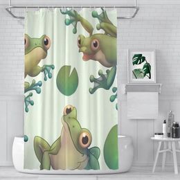 Shower Curtains Tree Green Pattern Bathroom Frog Pet Lover Waterproof Partition Curtain Designed Home Decor Accessories