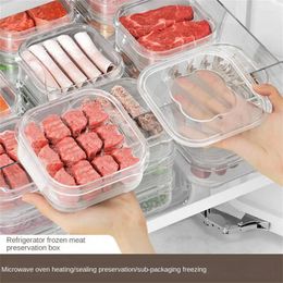 Storage Bottles Fresh Food Container Compartment With Lid Transparent Large Capacity Crisper Complementary Box Portable Preservation
