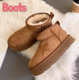 Top Australia Classic ultra mini platform boots snow boot women shoes black chestnut Charcoal brown Sheepskin Shearling Comfort wi2154281