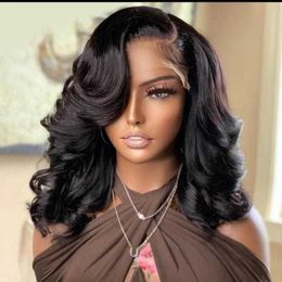 200 Density Bouncy Curl Human Hair Wigs Front Lace Human Wig Xu Chang