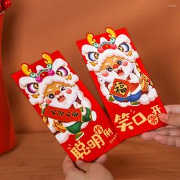 Gift Wrap 6Pcs/set 2024 Year Red Envelopes Dragon Wishes Pocket Chinese Spring Festival Hong Bao Celebration Party