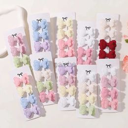 Hair Accessories 4-piece/set candy colored hair clip set suitable for girls double layered bow cute bangs hair pins cotton safe childrens hair accessories d240513