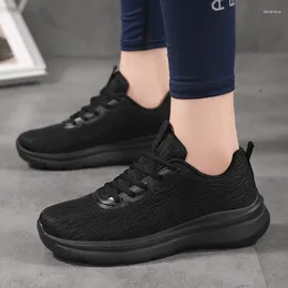 Casual Shoes Women Mesh Running Sneaker Men Lace-up Sport Light Comfortable Breathable Black Walking Tenis Zapatillas Hombre Size 35-45