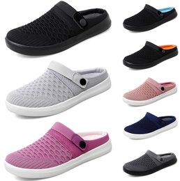 2024 Mesh Slippers Cushion Slip-On summer Women Walking Shoes GAI Dark purple black pink grey purple Platform Slippers Wedge Female Sneaker 123
