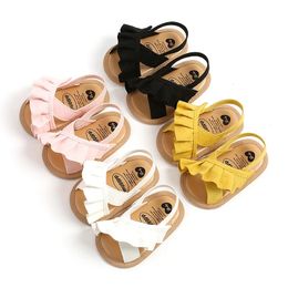Baby Girl Summer Sandals Fashion Cute Ruffle Flats NonSlip Casual Soft Sole Infant First Walkers Shoes Toddler 240509