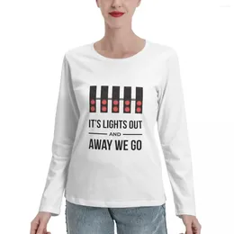 Women's Polos It's Lights Out And Away We Go Long Sleeve T-Shirts Aesthetic Clothes Plain T-shirt Summer For Women