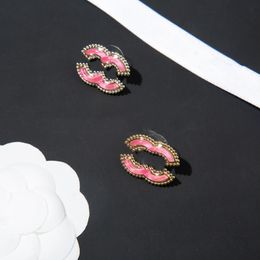 Stud Fashion Stud Earrings Woman Luxury Designer Earring C-Letter Jewellery Women 18k Diamond Asymmetric Earrings Wedding Gifts