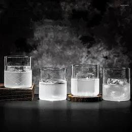 Wine Glasses Classical Whiskey Glass Cups Japanese Style Cocktail Ultra-thin Carved Cup Simple Colin Kitchen Accessory