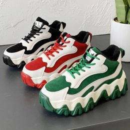 Fitness Shoes 2024 Women Sneakers High Top Chunky Designers Fashion Tenis Female Red Green Leather Platform Casual Woman Trainers