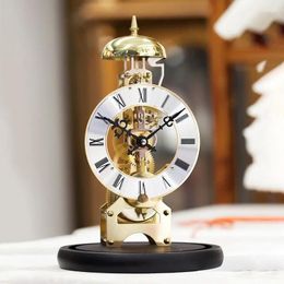 Table Clocks Mechanical Clock Retro Silent Metal Desk Gear Office Tabletop Vintage Decoration & Accessories Gift