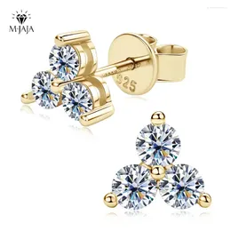 Stud Earrings M-JAJA 0.6CT Moissanite With GRA For Women 925 Sterling Silver D Colour Sparkling Wedding Engagement Jewellery