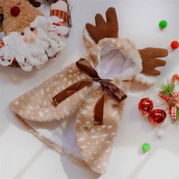 Dog Apparel Pet Cloak Winter Cute Elk Cartoon Christmas Style Clothes Cotton Cat Guinea Pig Shawl Accessories