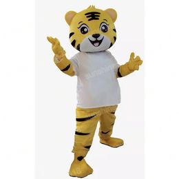2024 Adult Size Cute Tiger Mascot Costume Top Cartoon Anime theme character Carnival Adults Size Christmas Birthday Party Outdoor