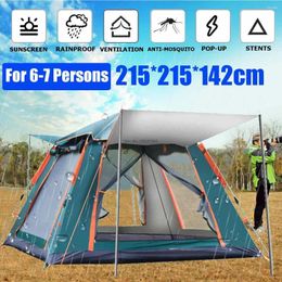 Tents And Shelters 5-6 Person Automatic Speed-open Beach Tent Double Deck Camping With Mesh Portable Backpack Suitable For Hiking