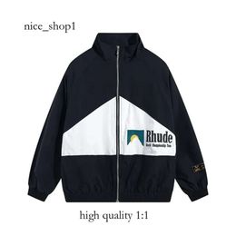 Rhude Jacket Fashion New Mens Designer Sport Retro Color Baseball Slim Stylist Classic Casual Women Windbreaker Outerwear Zipper Hoodies Rhude Men's Coats 7125