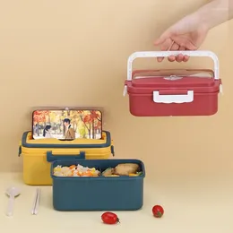 Storage Bottles Japanese Style Lunch Box Wheat Straw Dinnerware Food Container Children Kid School Office Microwave Bento