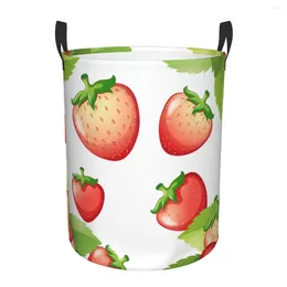 Laundry Bags Basket Fresh Strawberries Cloth Folding Dirty Clothes Toys Storage Bucket Household