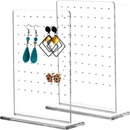 Jewelry Pouches Earring Organizer 72 Hole Clear Acrylic Ear Studs Display Stands Racks For Girls Women