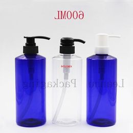 Blue/Clear PET Lotion Cream Pump Bottles,Empty Cosmetic Containers,600cc Refillable Plastic Shampoo Bottle,Shower Gel Bottlesgood packa Pnwr