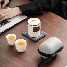 Teaware Sets Portable Outdoor Travel Tea Set Ceramic Teapot Anti Scalding Simple Making Express Cup Designer Office Drinkware