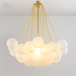 Chandeliers Modern Foam Led Chandelier Glass Ball Lampshade For Living Dining Room Bedroom Pendant Lamp Home Decor Lighting Lustre Luminaire