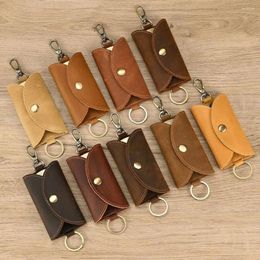 Storage Bags Mini Bag Housekeeper Key Case Car Wallet Organiser Pouch Cow Split Genuine Leather Keychain Men/Women Holder
