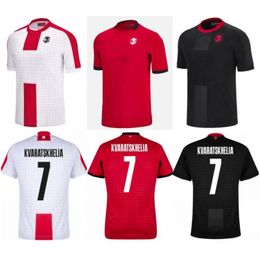 2024 GEORGIA Soccer Jerseys Mens KVARATSKHELIA ZIVZIVADZE DAVITASHVILI Uniform CHAKVETADZE KVILITAIA MIKAUTADZE Home Away Third Football Shirt