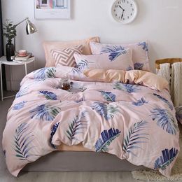 Bedding Sets Plants Print Bed Cover Set Stripe Duvet Adult Child Sheets And Pillowcases Comforter