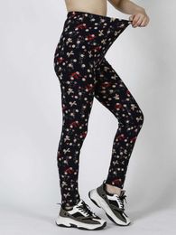 Women's Leggings CUHAKCI Floral Sexy Pants Printed Legging Women Love Fitness Leggins Push Up Trousers Casual High Quality Sport Y240508