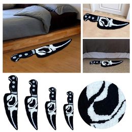 Carpets Scream Knife Shape Carpet Horror Atmosphere Fun Doormat Multiple Size Available Cashmere Home Bedfront Printing Process FloorMat