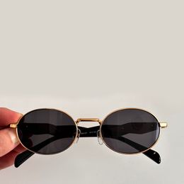 Oval Sunglasses Gold Metal/Grey Lenses Women Men Designer Sunglasses Summer Shades Sunnies Lunettes de Soleil UV400 Eyewear