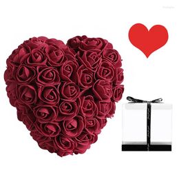 Decorative Flowers Artificial Rose Love Gift Box For Home Decor Wedding Decoration Valentine's Day Mother's Festival Ornament Accessories