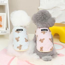 Dog Apparel Pet Clothing Autumn And Winter Small Teddy Wholesale Checker Printed Cotton Tank Top