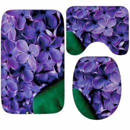 Bath Mats Four Leaves Pattern 3pcs Bathroom Rugs And Set Anti-slip Floor Toilet Washable Carpets Foot Pad