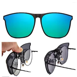 Sunglasses Polarized Clip On Men Coloring Car Driver Glasses Night Vision Anti Glare Vintage Square Oculos