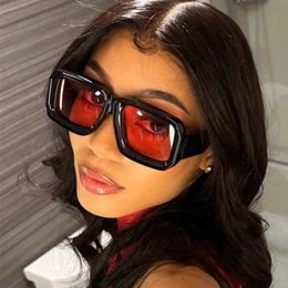 Sunglasses Brand Square Sunglasses Women Oversized Luxury Design Personality Sun Glasses Female Fashion Red Eyewear Retro Shades Eyewear Y240513